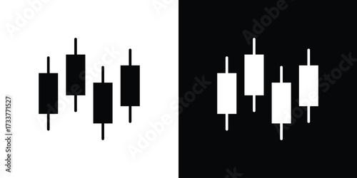 Chart candlestick icon illustration element design. black glyph icons