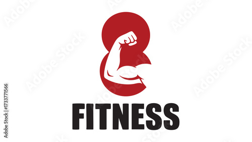 Dynamic arm muscle logo design for fitness and gym brands