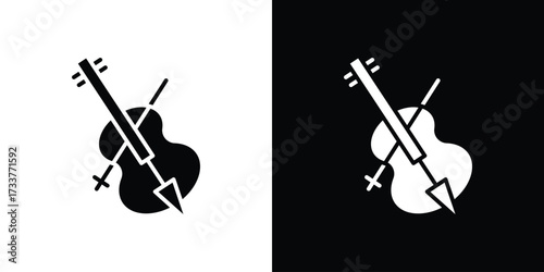 Cello icon illustration element design. black glyph icons