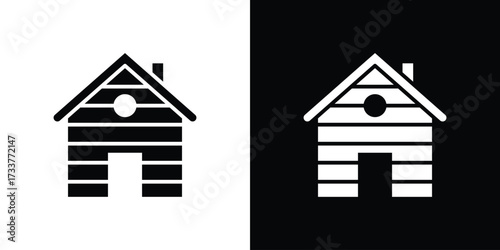 Cabin icon illustration element design. black glyph icons