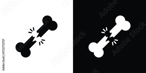 Bone break icon illustration element design. black glyph icons
