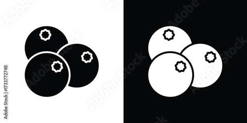 Blueberries icon illustration element design. black glyph icons