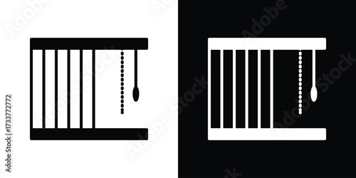 Blinds open icon illustration element design. black glyph icons