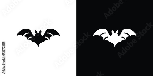Bat icon illustration element design. black glyph icons