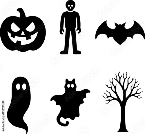 Witchcraft and Magic Items Silhouette Set 