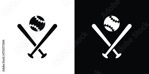 Baseball icon illustration element design. black glyph icons
