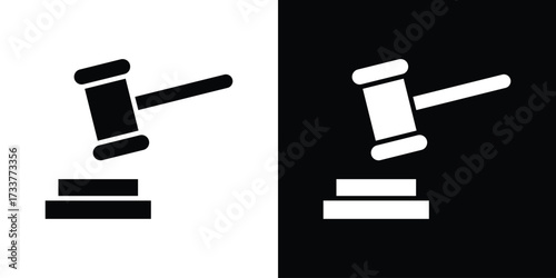Auction icon illustration element design. black glyph icons