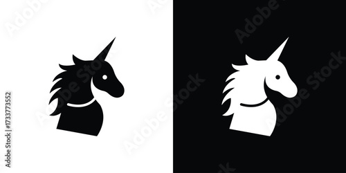 Alicorn icon illustration element design. black glyph icons