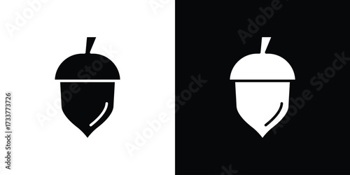 Acorn icon illustration element design. black glyph icons