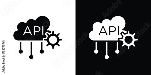 API icon illustration element design. black glyph icons
