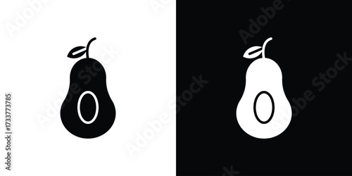 Avocado icon illustration element design. black glyph icons