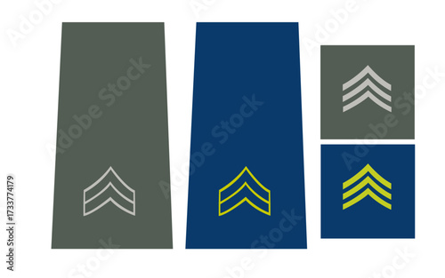 Galon de passant d'épaule et de manche de l'armée de terre et de l'air de l'armée américaine : sergent