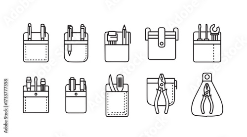 Vector art of pocket tool set