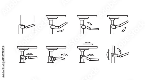 Vector art of adjustable table