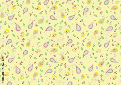 Pastel Paisley Bloom, Paisley Floral Charm,Blooming Paisley
