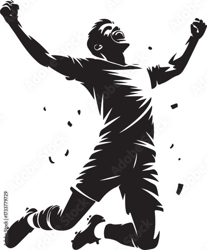 Soccer player celebrating epic win with pure passion