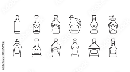Vector art of sauce bottles