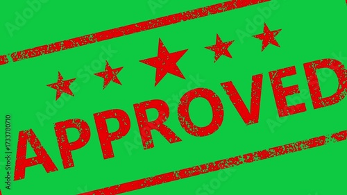Approved Stamp Animation Green Screen Background
