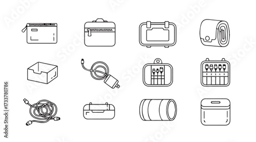 Vector art of organizer set on