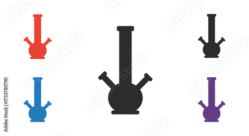 Silhouettes of water pipes in varying colors and contrasting designs