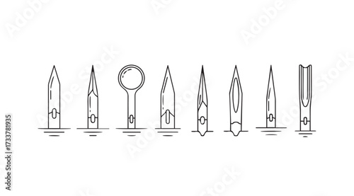 Vector art of tattoo needles isolated