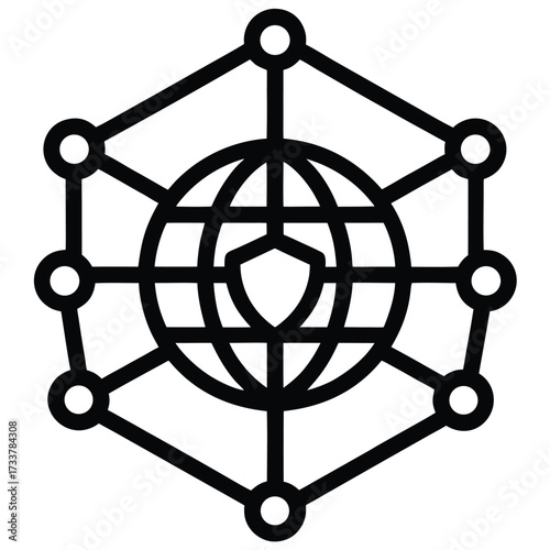 Cyber Grid Mesh Background Icon