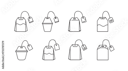 Vector art of tea bag set