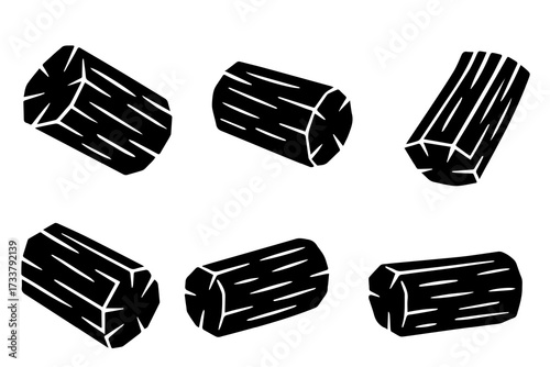 set of charcoal vector illustration. isolated on white background. Vector eps 10. perfect for wallpaper or design elements