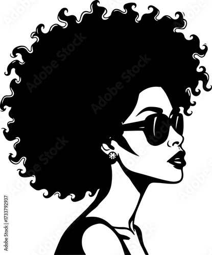 Elegant Afro Woman Silhouette