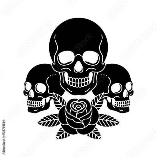 Skull and Vintage Tattoo T-shirt Vector Designs and Edgy, Punk-Inspired Graphics & Retro Tattoo Illustrations for Custom Graphic Tees-10