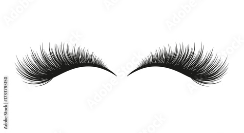 An image of two sets of false eyelashes on a white background suggesting beauty and glamour applications.