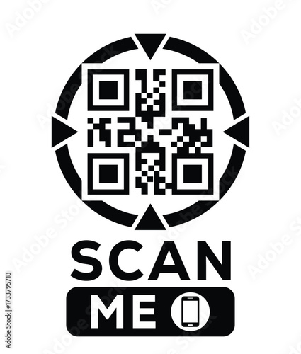 QR code scan icon set. Scan me frame. QR code scan for smartphone. QR code for mobile app, payment and identification. Vector illustration.