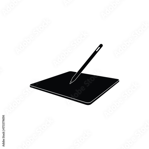Digital Art Pen Tablet Illustration of a Stylus on Graphic Pad for Creative Design