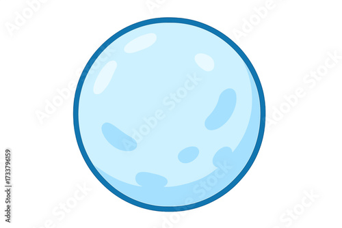 Soap bubble vector illustration. Blue water drop sphere. Realistic cartoon style isolated on white background. Clean shiny liquid circle concept. Aqua air ball design element.