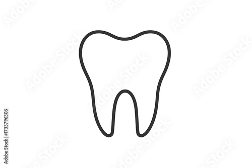 Tooth line icon. Dental care symbol. Dentist stomatology logo concept. Oral hygiene and health sign. Medicine and healthcare vector illustration for web or graphic design.