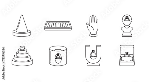 Vector art of ring display isolated