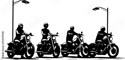 Motorcycle Rider Silhouette Collection Bundle