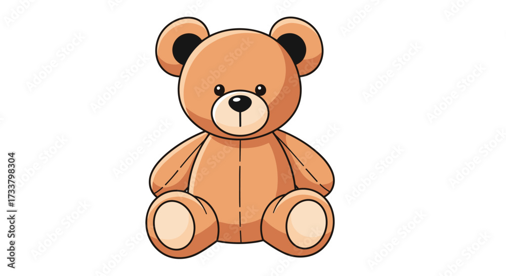 Fototapeta premium A cuddly brown teddy bear sits patiently waiting for a warm hug and playtime adventures.