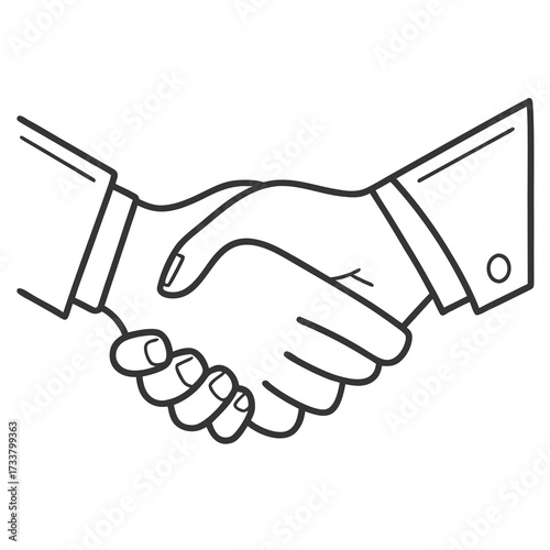 Business handshake icon symbolizing agreement partnership and successful collaboration between two people