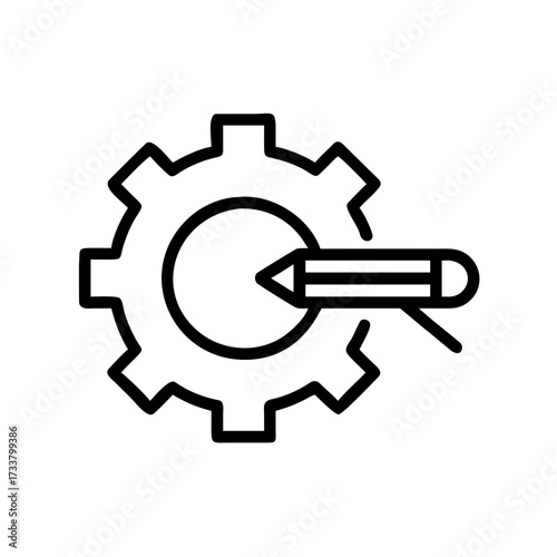 Gear settings configuration with pencil edit icon vector illustration for graphic design and website assets