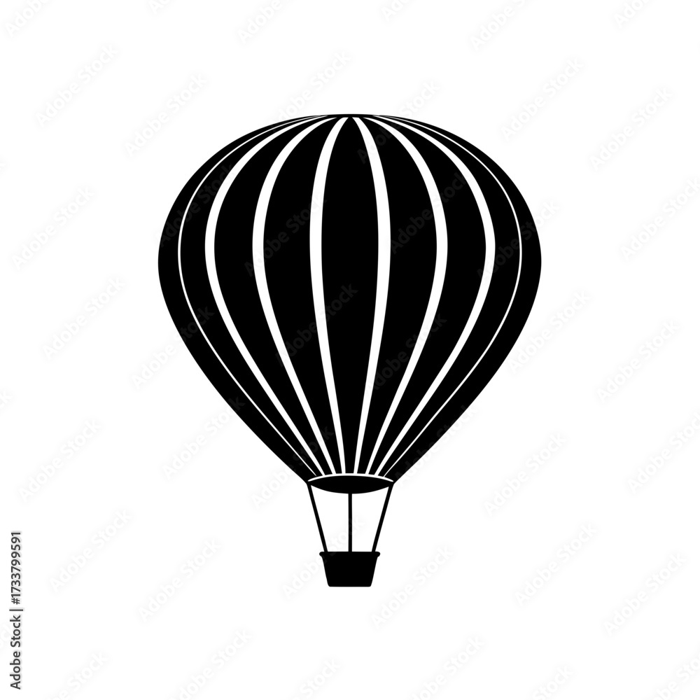 Naklejka premium A black and white hot balloon