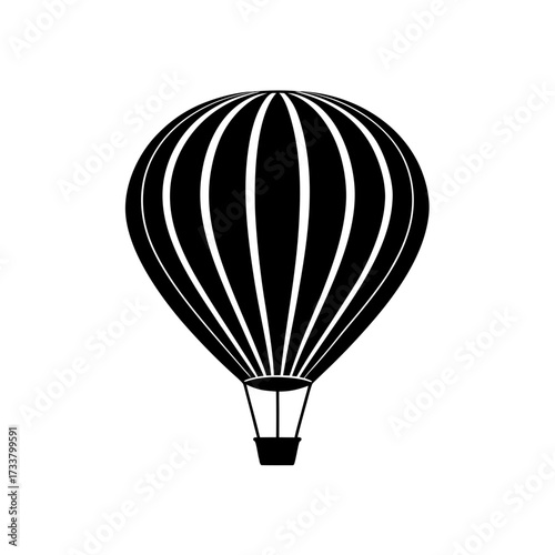 A black and white hot balloon