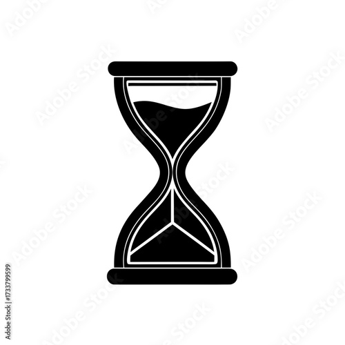Black silhouette of hourglass