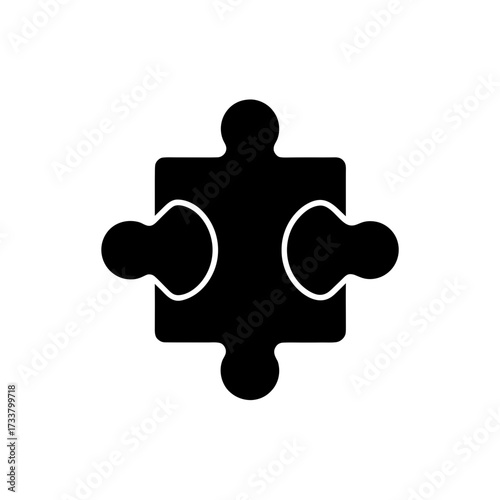 Single black puzzle piece icon