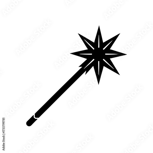Simple black magic wand icon