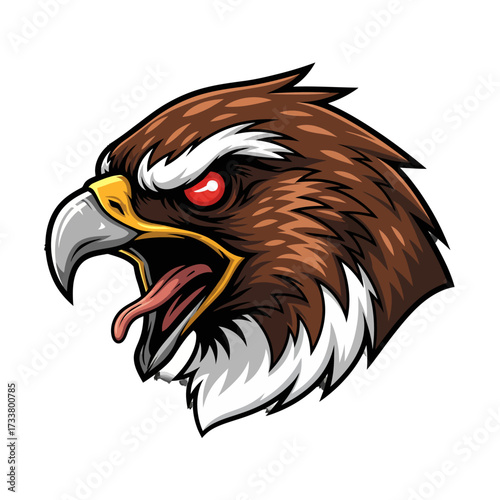 Angry Hawk Head Mascot Vector – Predator Bird Logo
