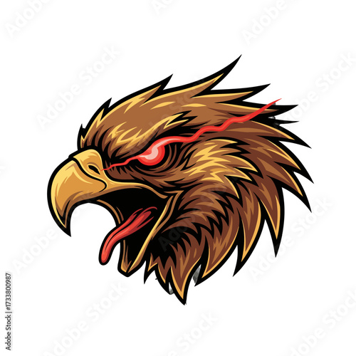 Angry Hawk Head Mascot Vector – Predator Bird Logo