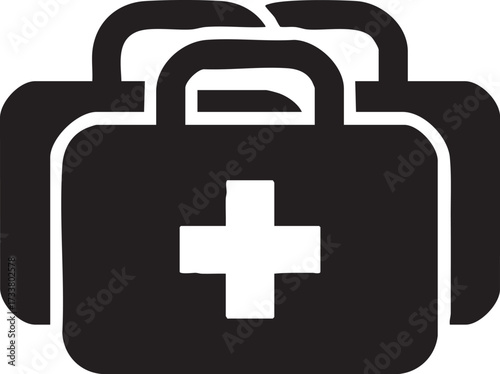 First Aid Kit Vector Icon with Cross Symbol Medical Emergency Illustration