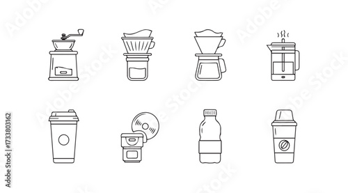 Vector art of coffee item collection