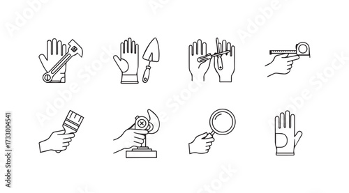 Vector art of hand tool icons